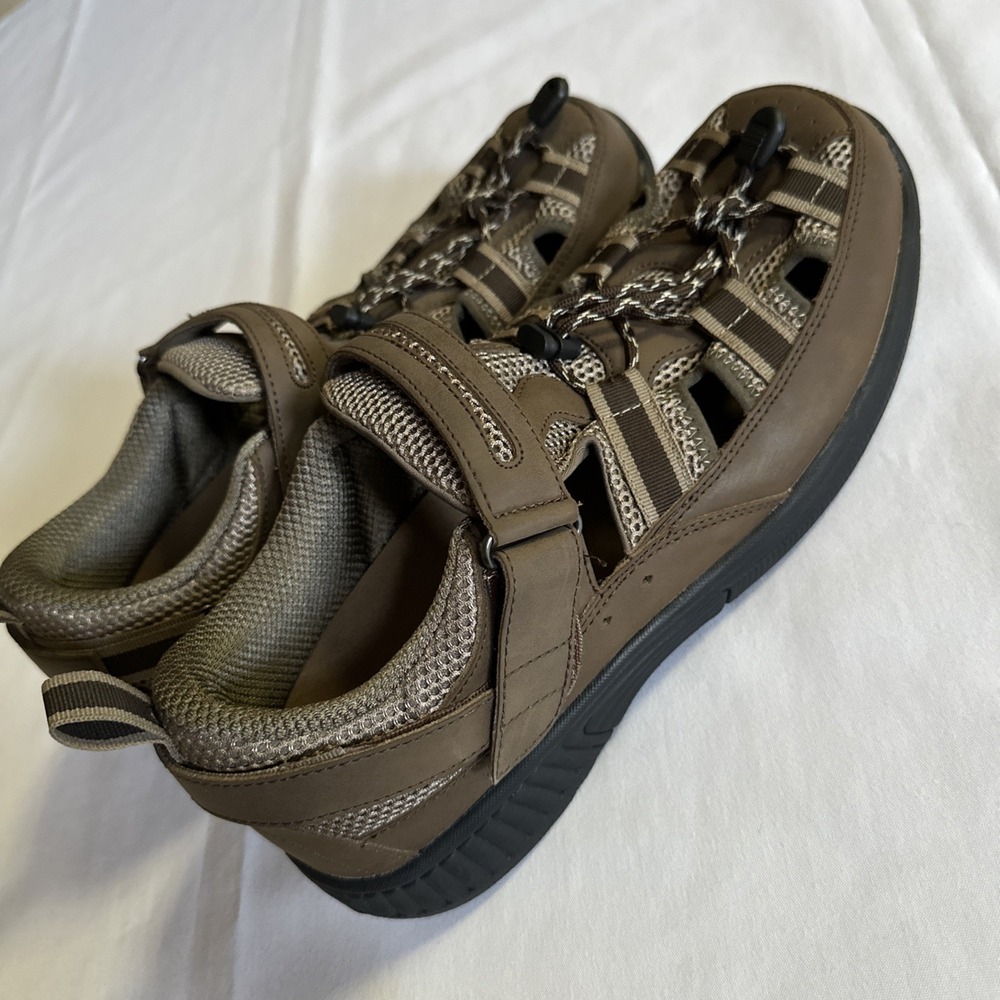Orthofeet Sandal Clearwater Two-way Strap Mens 12 Wide 2E Brown Leather‎ Comfort - Picture 7 of 10